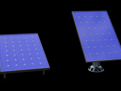 Solar Panel Set Low-poly 3D model