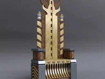 THRONE-1 golden throne 3D model