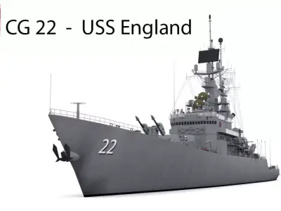 CG 22 - USS England Low-poly 3D model