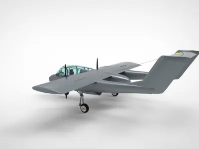 North American Rockwell OV-10A Bronco Series FSX  Low-poly 3D model