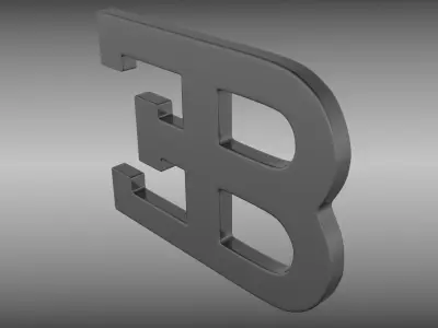 bugatti logo 3D model from CGTrader