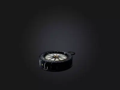 Cracked Compass Low-poly 3D model