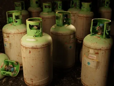 Gas cylinder Low-poly 3D model purchase