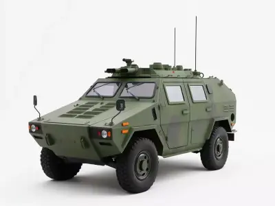 Green Armored Vehicle model pack Low-poly 3D model
