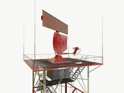 Airport Radar for Air Traffic Control Low Poly PBR 3D model