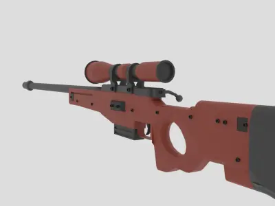 Red AWP Game Ready Low-poly 3D model