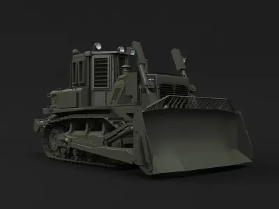 Military Armored Bulldozer 3D model