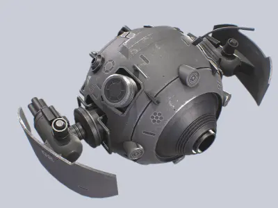 Sphere drone Low-poly 3D model buy
