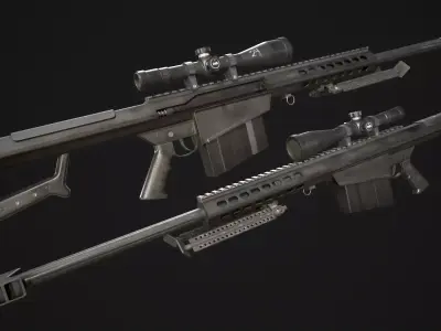 The Barrett M82 Sniper Rifle Low-poly 3D model