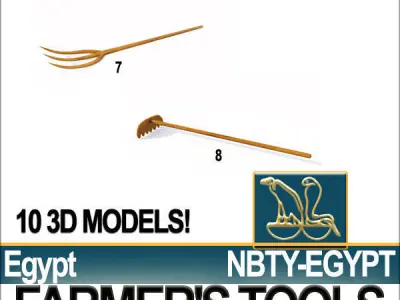Ancient Egyptian Farmer Tools Collection 3D model
