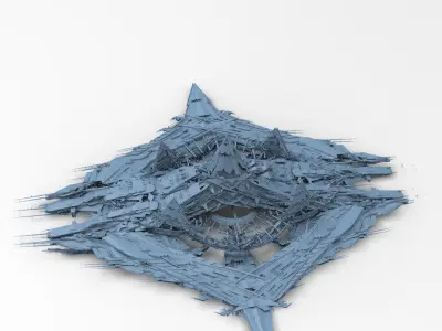 Cyberpunk magma oil rig base site 1 3D model