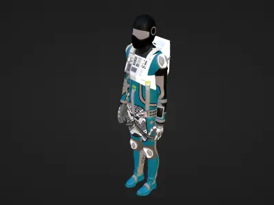 Robot Soldier - Assault Soldier Low-poly 3D model 11
