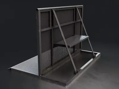 Metal Crowd Control Barrier Low-poly 3D model