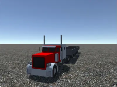 Industrial Long Truck 1 Low-poly 3D model