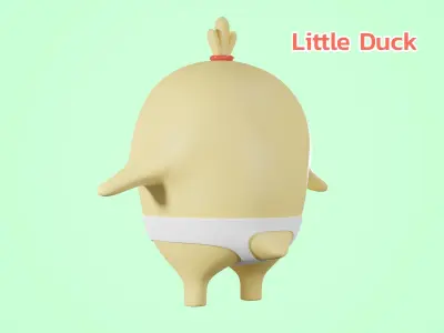 Cartoon little cute Duck 3D model 3D model