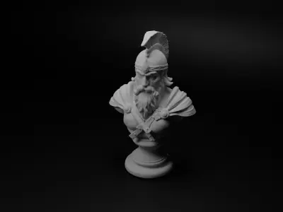 Barbarian Tribe Warrior Bust Chess 3D print model get