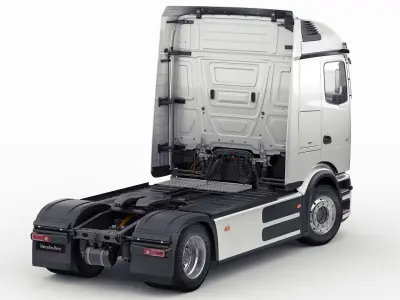 Mercedes eActros 600 with trailer 3D model