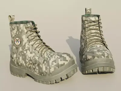 Military boots 3D model purchase