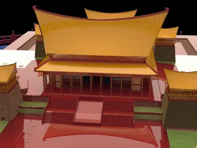  Chinese ancient courtyard house  3D model