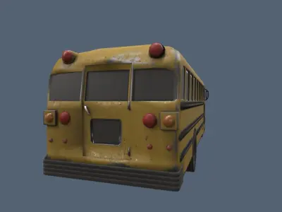 School bus Low-poly 3D model