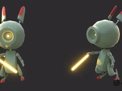 Lap 1 bunny rig Low-poly 3D model