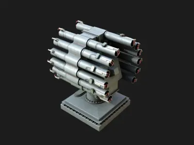 Russian Anti Submarine Launcher RBU-6000 Zapad Low-poly 3D model