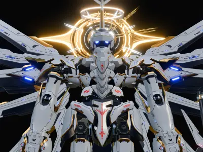 Divine Sci-Fi Mecha  Sanctus Luminari 3D model