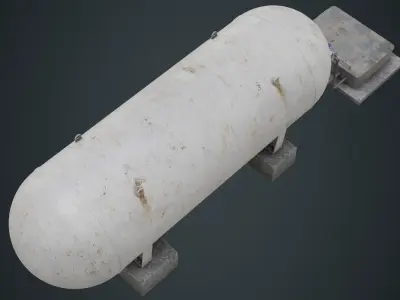 Industrial Gas Tank 1B  Low-poly 3D model