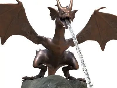 Garden Dragon Fountain - Water Feature 3D model
