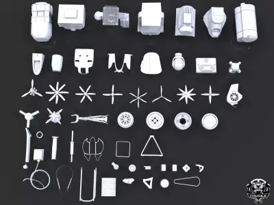 Industrial - Kitbash Low-poly 3D model