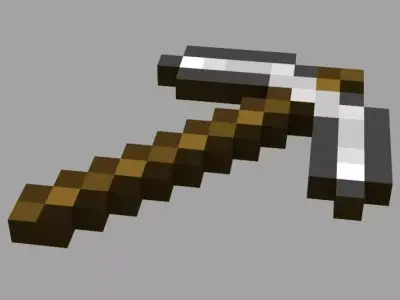 Minecraft Pickaxe Low-poly 3D model