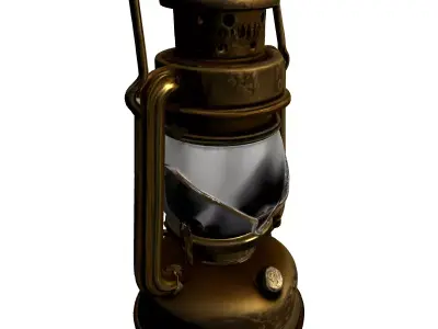 Vintage Kerosene Oil Lantern Low-poly 3D model