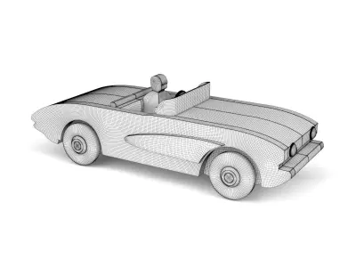 Wooden toy car 41 3D model