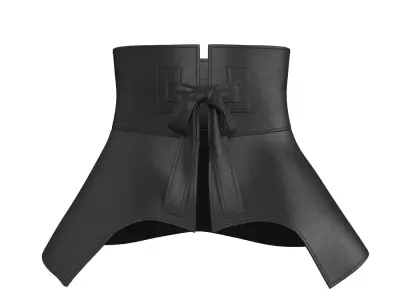 Wide Black Ribbon Bustier 3D model