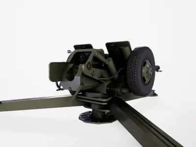 122-mm howitzer D-30 Low-poly 3D model