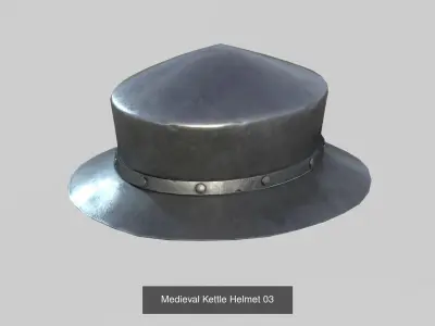 Medieval Common Soldier Helmet 3D Model Pack