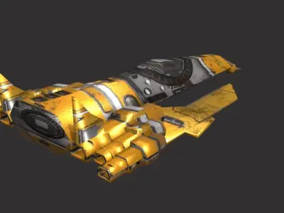 Starship spaceship Low-poly 3D model