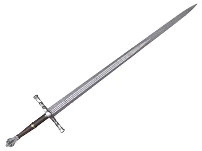 Medieval sword Low-poly 3D model 13
