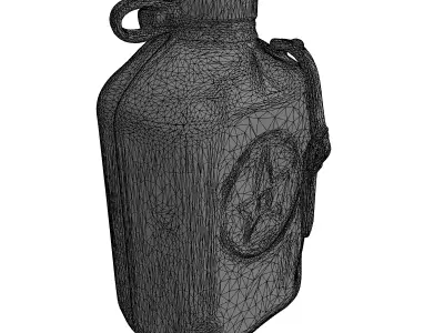 Vintage Military Canvas Canteen Low-poly 3D model