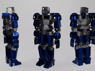 Rigged Industrial Robot - Procedural PBR Blender Low-poly 3D model