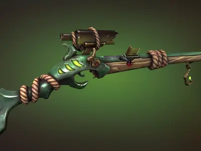Shark sniper rifle Low-poly 3D model