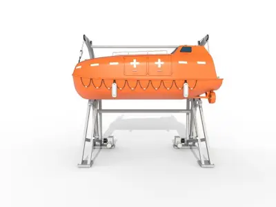 Conventional lifeboats Low-poly 3D model