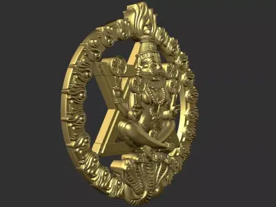 sudarshana narashimha murti  pendant hd stl file 3D print model