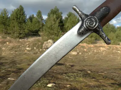 Old saber Low-poly 3D model