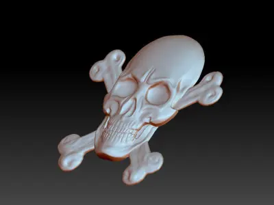 The bas-relief of anatomically correct skulls with the bones 3D print model