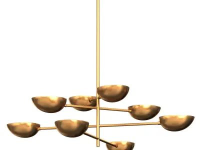 LUCA CHANDELIER - VINTAGE BRASS 3D model