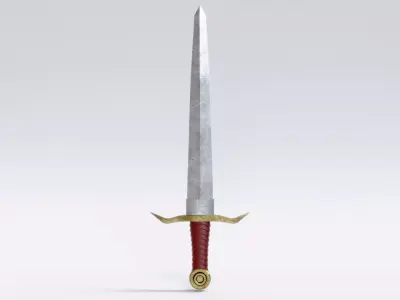 Low Poly Battle Sword - Blender Cycles Render Low-poly 3D model