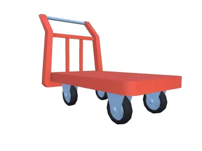 Cartoon Trolley Low-poly 3D model