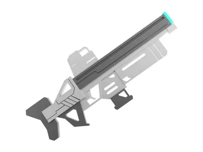 3d cartoon future arm laser and plasma gun icon 3D model