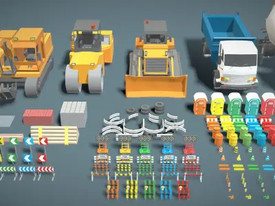 Props Pack - Construction  Low-poly 3D model